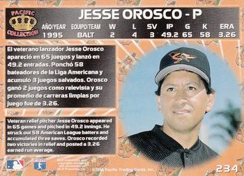 1996 Pacific Crown Collection #234 Jesse Orosco Back