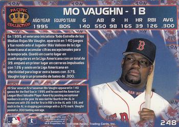 1996 Pacific Crown Collection #248 Mo Vaughn Back