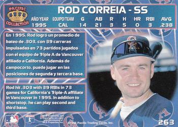 1996 Pacific Crown Collection #263 Rod Correia Back