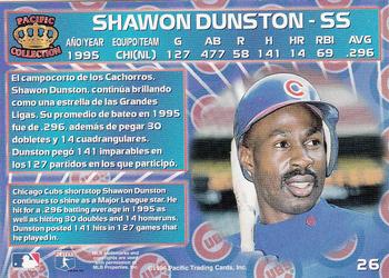 1996 Pacific Crown Collection #26 Shawon Dunston Back
