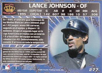 1996 Pacific Crown Collection #277 Lance Johnson Back