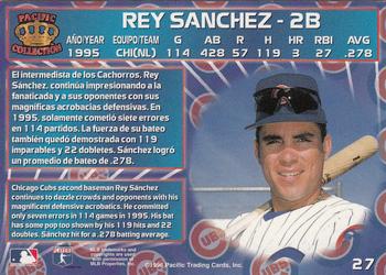 1996 Pacific Crown Collection #27 Rey Sanchez Back