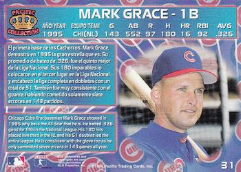 1996 Pacific Crown Collection #31 Mark Grace Back