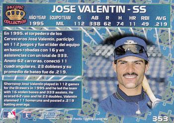 1996 Pacific Crown Collection #353 Jose Valentin Back