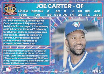 1996 Pacific Crown Collection #445 Joe Carter Back