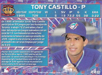 1996 Pacific Crown Collection #448 Tony Castillo Back