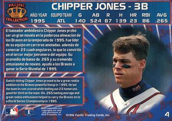 1996 Pacific Crown Collection #4 Chipper Jones Back