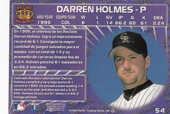 1996 Pacific Crown Collection #54 Darren Holmes Back