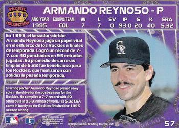 1996 Pacific Crown Collection #57 Armando Reynoso Back