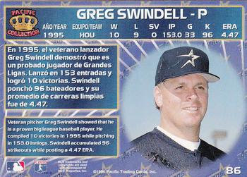 1996 Pacific Crown Collection #86 Greg Swindell Back