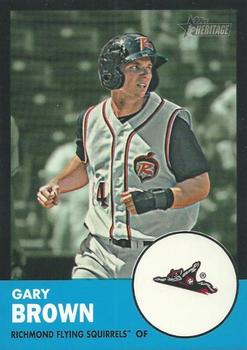 2012 Topps Heritage Minor League - Black #14 Gary Brown Front