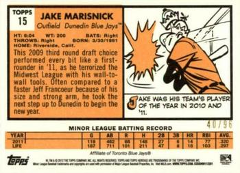 2012 Topps Heritage Minor League - Black #15 Jake Marisnick Back