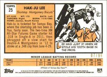 2012 Topps Heritage Minor League - Black #25 Hak-Ju Lee Back