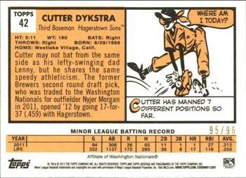 2012 Topps Heritage Minor League - Black #42 Cutter Dykstra Back