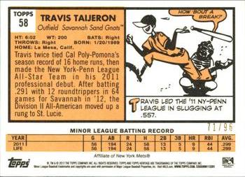 2012 Topps Heritage Minor League - Black #58 Travis Taijeron Back