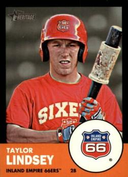 2012 Topps Heritage Minor League - Black #77 Taylor Lindsey Front