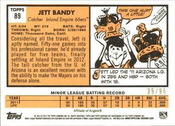 2012 Topps Heritage Minor League - Black #89 Jett Bandy Back
