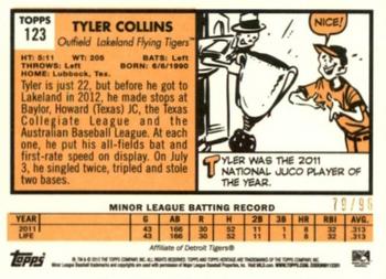 2012 Topps Heritage Minor League - Black #123 Tyler Collins Back