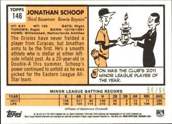 2012 Topps Heritage Minor League - Black #146 Jonathan Schoop Back