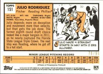 2012 Topps Heritage Minor League - Black #151 Julio Rodriguez Back