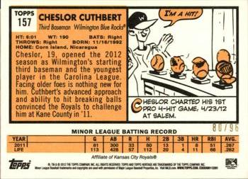 2012 Topps Heritage Minor League - Black #157 Cheslor Cuthbert Back