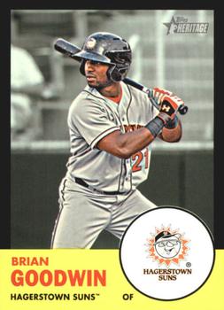 2012 Topps Heritage Minor League - Black #183 Brian Goodwin Front