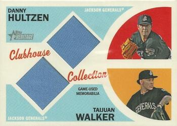 2012 Topps Heritage Minor League - Clubhouse Collection Dual Relics #HW Danny Hultzen / Taijuan Walker Front