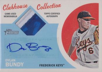 2012 Topps Heritage Minor League - Clubhouse Collection Patch Autographs #CCAP-DB Dylan Bundy Front