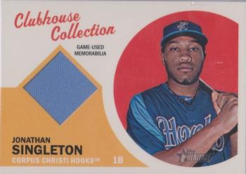 2012 Topps Heritage Minor League - Clubhouse Collection Relics #CCR-JS Jonathan Singleton Front