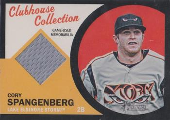 2012 Topps Heritage Minor League - Clubhouse Collection Relics Black #CCR-CS Cory Spangenberg Front