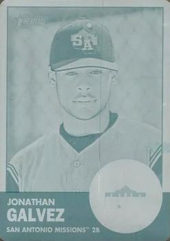 2012 Topps Heritage Minor League - Printing Plates Cyan #164 Jonathan Galvez Front