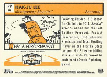 2012 Topps Heritage Minor League - Prospect Performers #PPHL Hak-Ju Lee Back