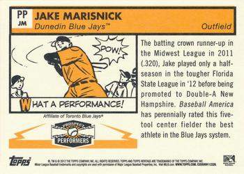 2012 Topps Heritage Minor League - Prospect Performers #PPJM Jake Marisnick Back
