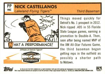 2012 Topps Heritage Minor League - Prospect Performers #PPNC Nick Castellanos Back