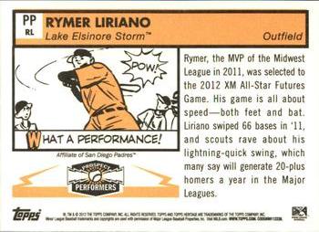 2012 Topps Heritage Minor League - Prospect Performers #PPRL Rymer Liriano Back
