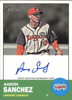 2012 Topps Heritage Minor League - Real One Autographs #ROA-AS Aaron Sanchez Front