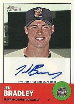 2012 Topps Heritage Minor League - Real One Autographs #ROA-JB Jed Bradley Front