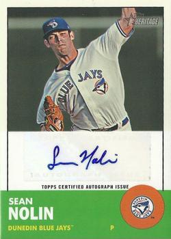 2012 Topps Heritage Minor League - Real One Autographs #ROA-SN Sean Nolin Front