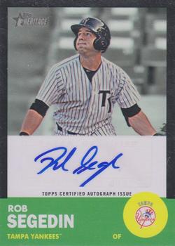 2012 Topps Heritage Minor League - Real One Autographs Black #ROA-RS Rob Segedin Front