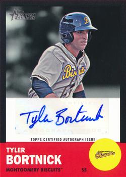 2012 Topps Heritage Minor League - Real One Autographs Black #ROA-TB Tyler Bortnick Front