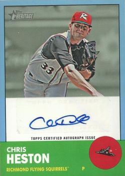 2012 Topps Heritage Minor League - Real One Autographs Blue #ROA-CH Chris Heston Front
