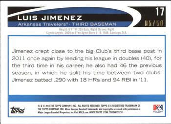 2012 Topps Pro Debut - Gold #17 Luis Jimenez Back