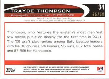 2012 Topps Pro Debut - Gold #34 Trayce Thompson Back