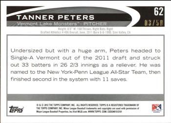 2012 Topps Pro Debut - Gold #62 Tanner Peters Back