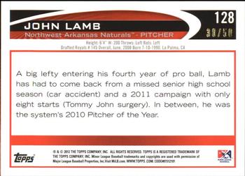 2012 Topps Pro Debut - Gold #128 John Lamb Back