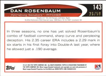 2012 Topps Pro Debut - Gold #143 Dan Rosenbaum Back