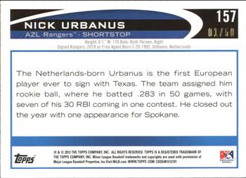2012 Topps Pro Debut - Gold #157 Nick Urbanus Back