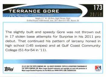 2012 Topps Pro Debut - Gold #173 Terrance Gore Back