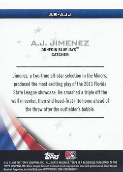 2012 Topps Pro Debut - Minor League All-Stars #AS-AJJ A.J. Jimenez Back