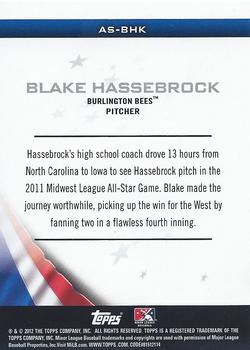 2012 Topps Pro Debut - Minor League All-Stars #AS-BHK Blake Hassebrock Back
